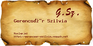 Gerencsér Szilvia névjegykártya