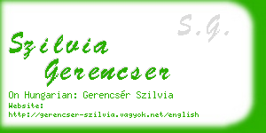 szilvia gerencser business card